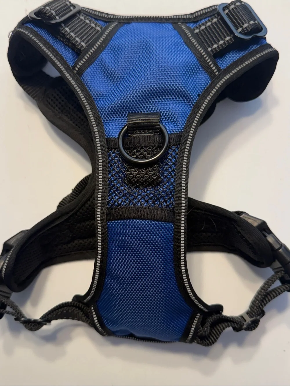 Blue and Black Padded Dog Harness with D-Ring Small